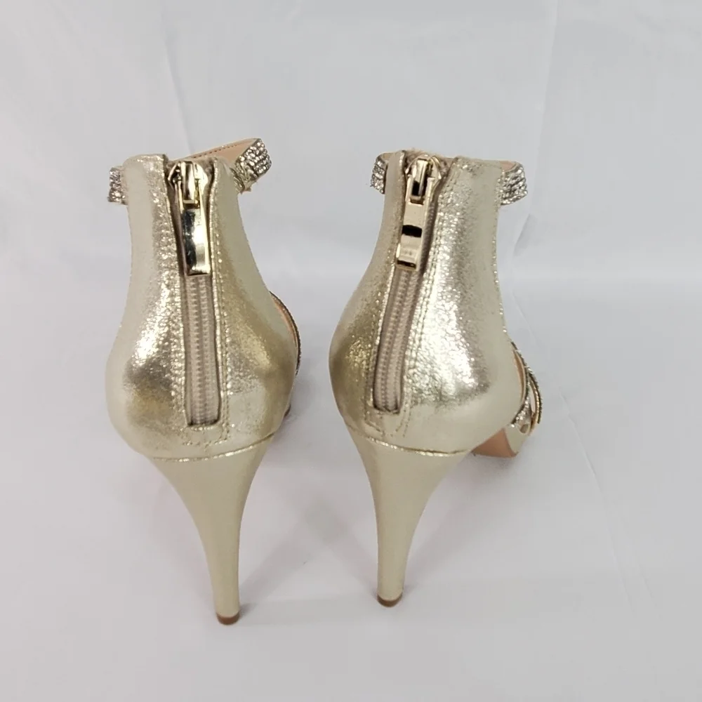 Kelly & Katie rhinestone formal shoe light gold clear stones